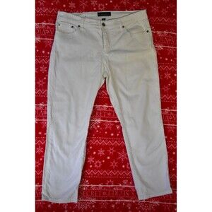 Ralph Lauren White Modern Straight Curvy Jeans Sz 10, 34W 25L